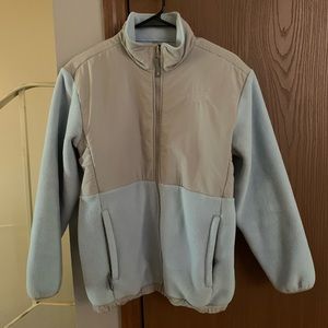 Blue and Gray North Face Zip Up Fleece